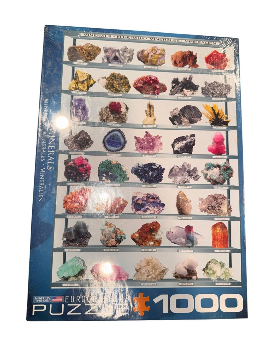 1000-Piece Minerals Puzzle - Colorful Gemstone Collage